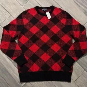 Brooks Brothers Buffalo Plaid Alpaca Wool Sweater Italian Yarn Men Size Medium